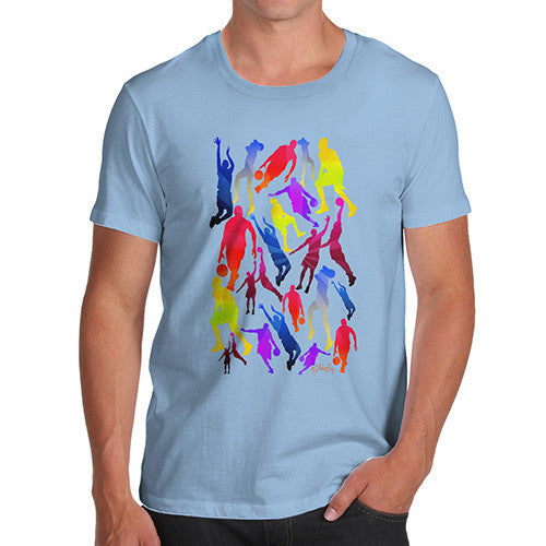 Men's Basketball Rainbow Pattern T-Shirt