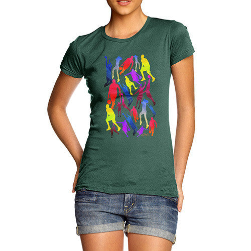 Women's Basketball Rainbow Pattern T-Shirt