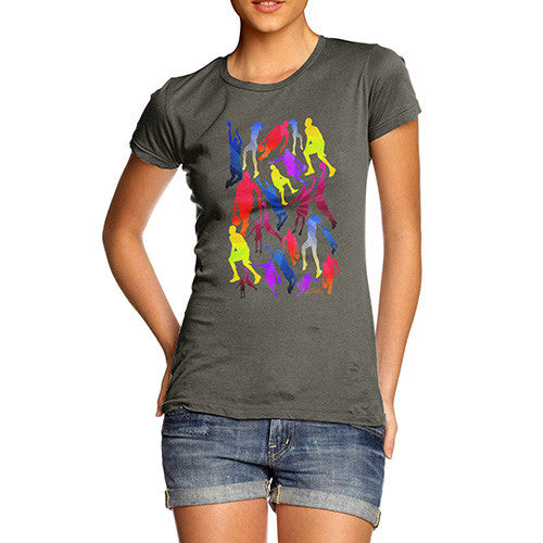 Women's Basketball Rainbow Pattern T-Shirt