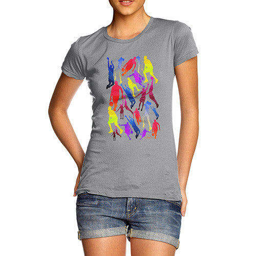 Women's Basketball Rainbow Pattern T-Shirt