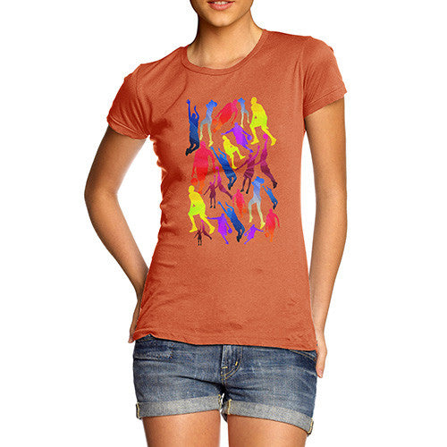 Women's Basketball Rainbow Pattern T-Shirt