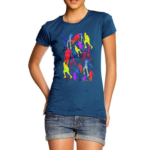 Women's Basketball Rainbow Pattern T-Shirt
