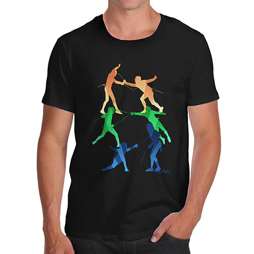 Men's Rainbow Fencing Pattern T-Shirt