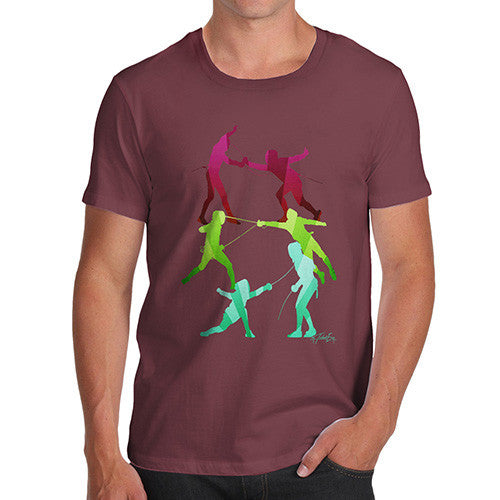 Men's Rainbow Fencing Pattern T-Shirt