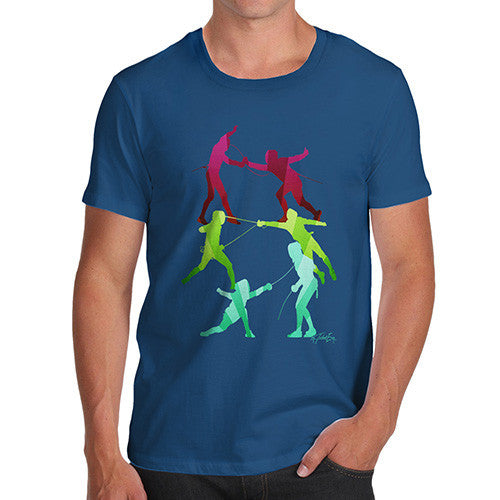Men's Rainbow Fencing Pattern T-Shirt