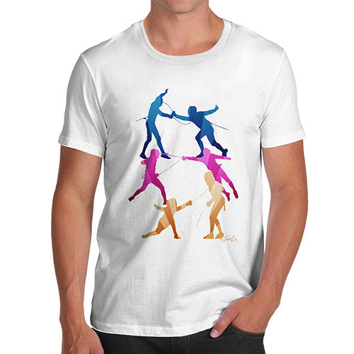 Men's Rainbow Fencing Pattern T-Shirt