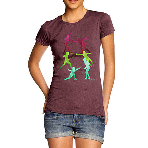 Women's Rainbow Fencing Pattern T-Shirt