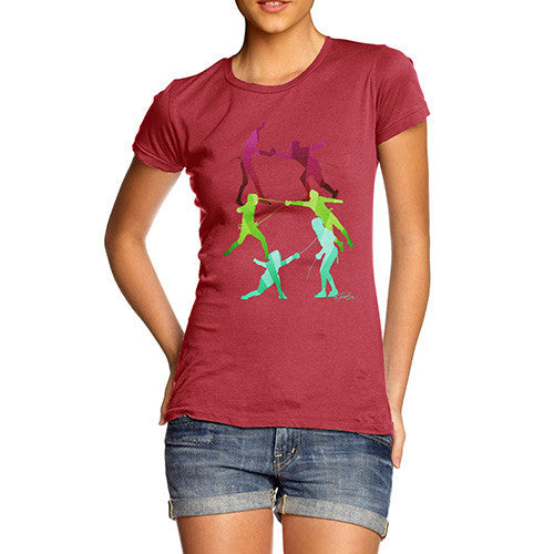 Women's Rainbow Fencing Pattern T-Shirt