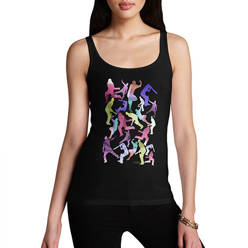 Women's Cricket Silhouette Pattern Tank Top