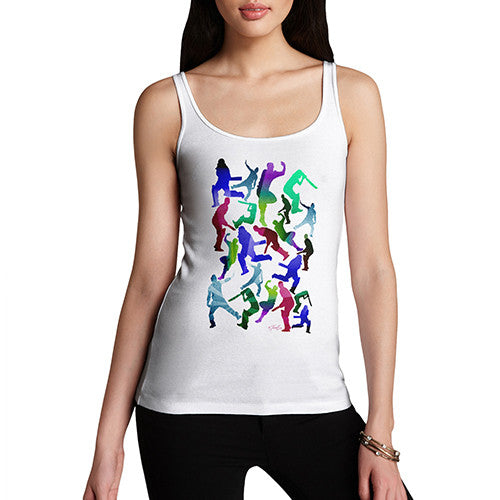 Women's Cricket Silhouette Pattern Tank Top