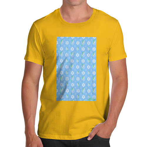 Men's Flowers And Snowflake Pattern T-Shirt