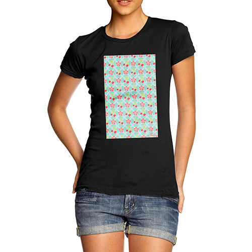 Women's Cherry Blossom Pattern T-Shirt