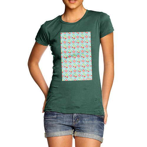 Women's Cherry Blossom Pattern T-Shirt