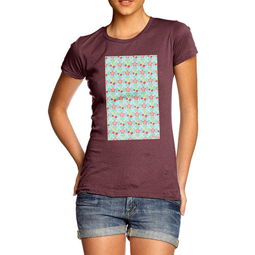 Women's Cherry Blossom Pattern T-Shirt