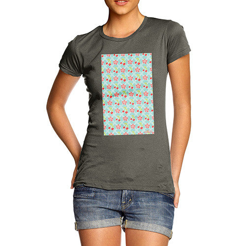 Women's Cherry Blossom Pattern T-Shirt