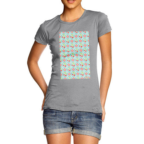 Women's Cherry Blossom Pattern T-Shirt