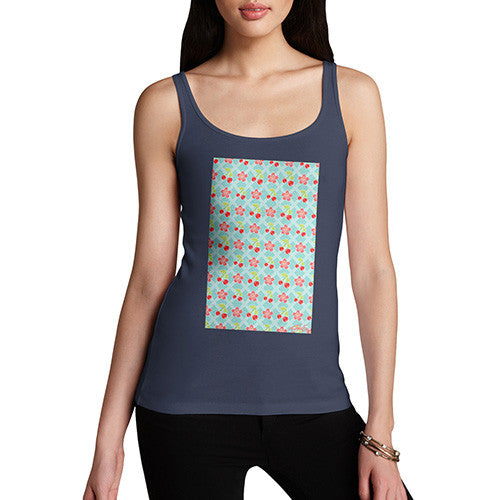 Women's Cherry Blossom Pattern Tank Top