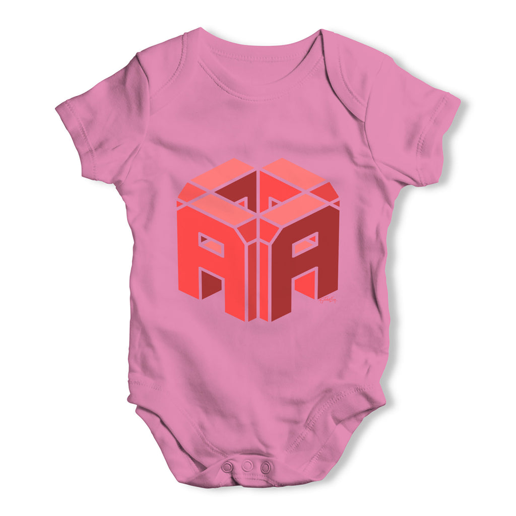 3D Alphabet Letter A Baby Grow Bodysuit