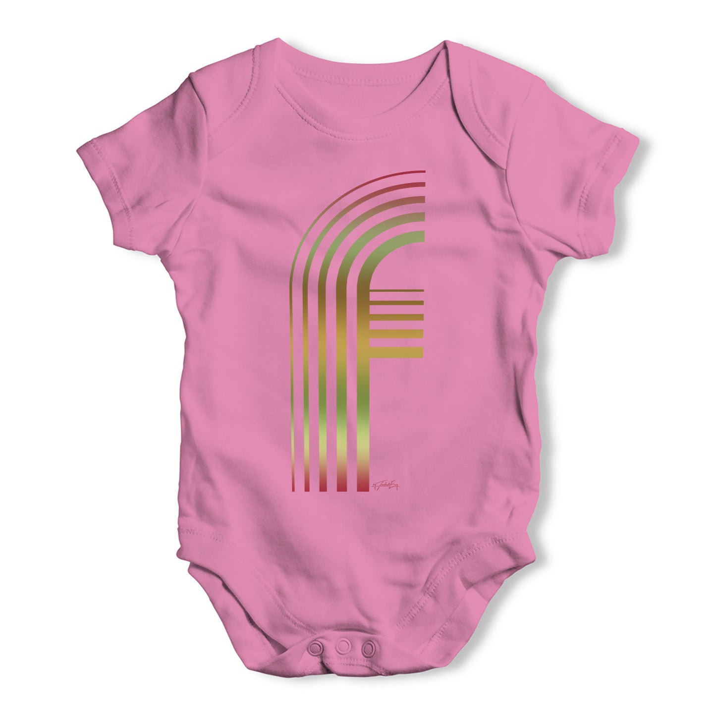 Big Letter F Baby Grow Bodysuit