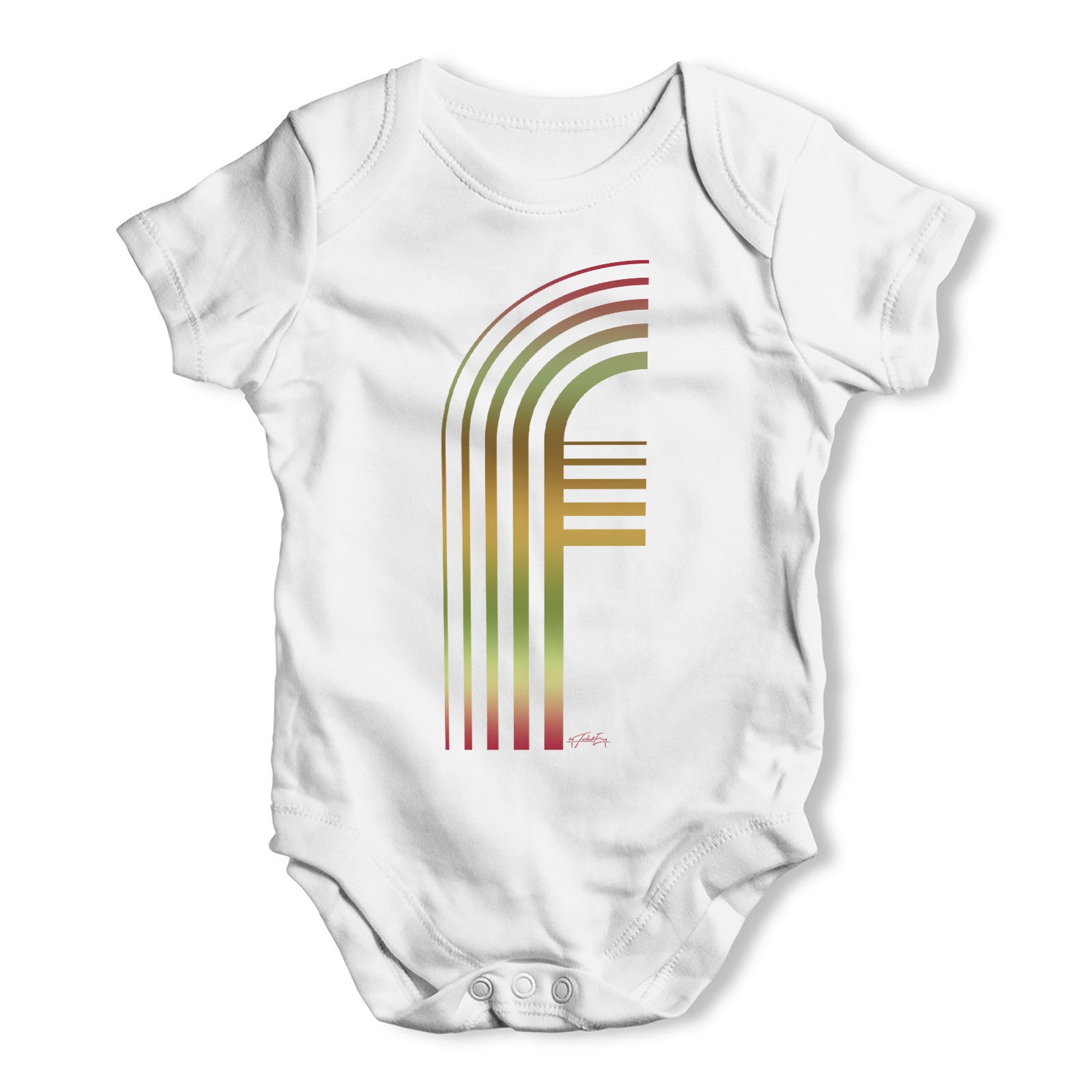 Big Letter F Baby Grow Bodysuit