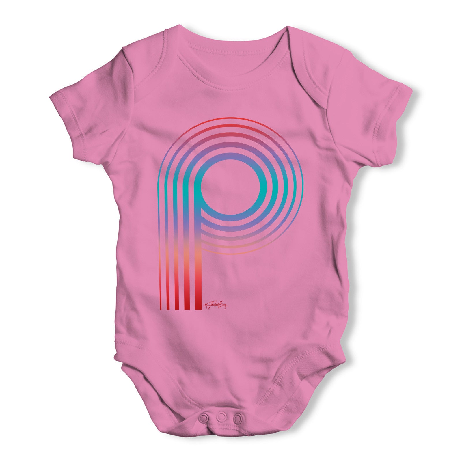 Alphabet Letter P Baby Grow Bodysuit