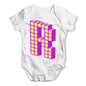 Block Alphabet Letter R Baby Grow Bodysuit