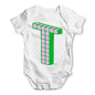 Alphabet Letter T Baby Grow Bodysuit