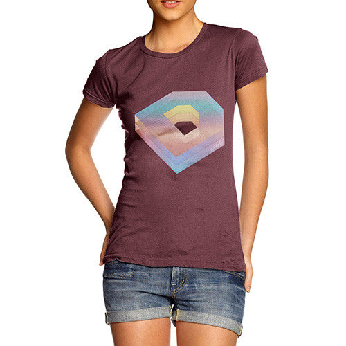 Women's Colorful Monogram Letter D T-Shirt