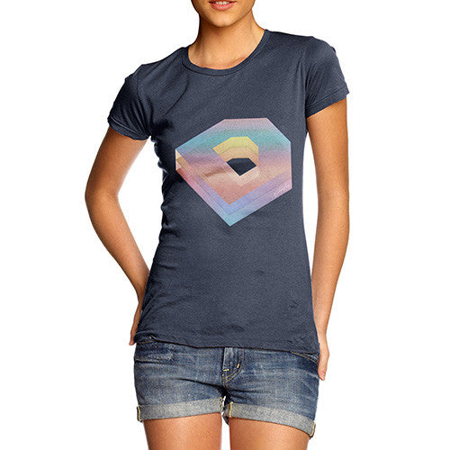 Women's Colorful Monogram Letter D T-Shirt