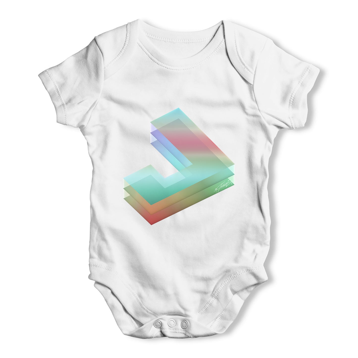 3D Alphabet Letter J Baby Grow Bodysuit