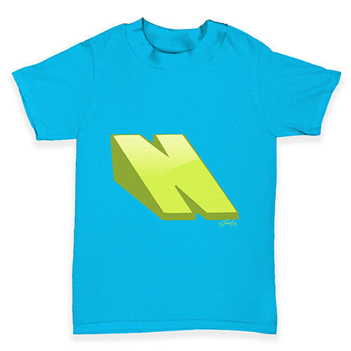 3D Alphabet Letter N Baby Toddler T-Shirt