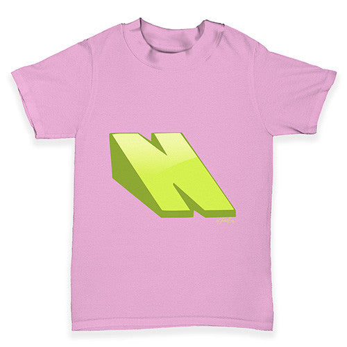 3D Alphabet Letter N Baby Toddler T-Shirt