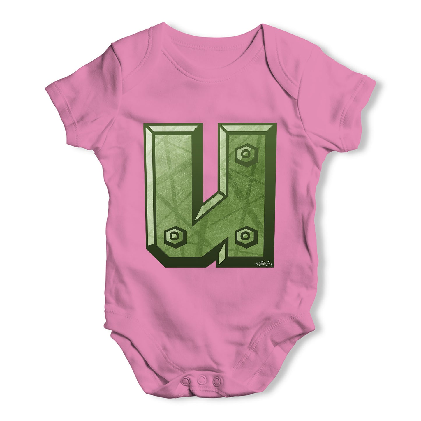 Iron Letter U Baby Grow Bodysuit