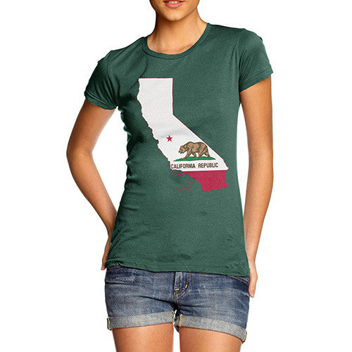 Women's USA States and Flags California T-Shirt