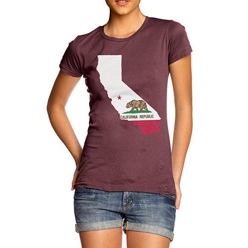 Women's USA States and Flags California T-Shirt