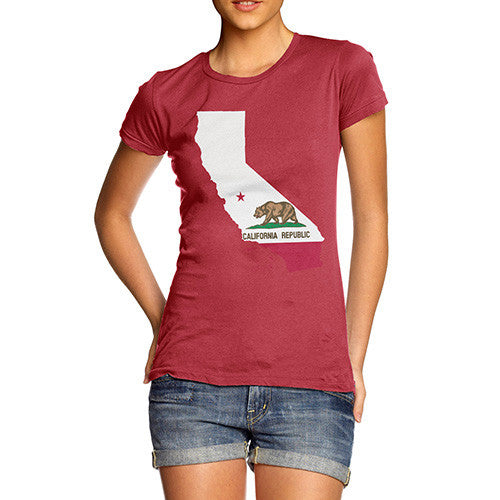 Women's USA States and Flags California T-Shirt