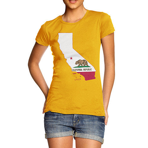 Women's USA States and Flags California T-Shirt