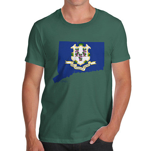 Men's USA States and Flags Connecticut  T-Shirt