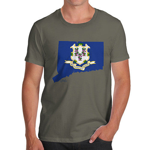 Men's USA States and Flags Connecticut  T-Shirt