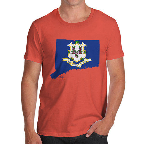 Men's USA States and Flags Connecticut  T-Shirt