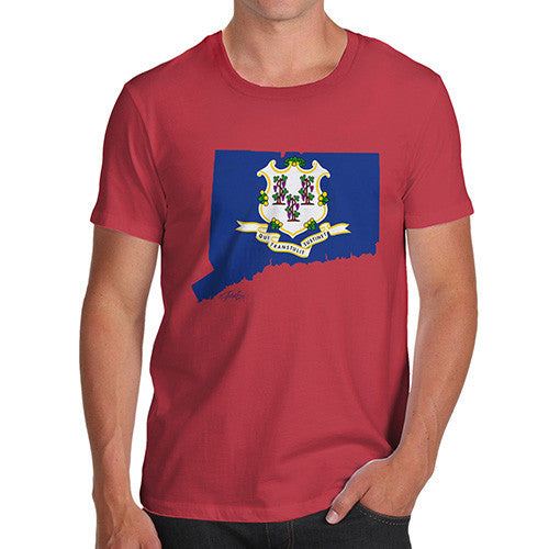 Men's USA States and Flags Connecticut  T-Shirt