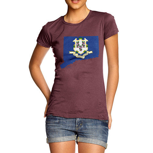 Women's USA States and Flags Connecticut  T-Shirt