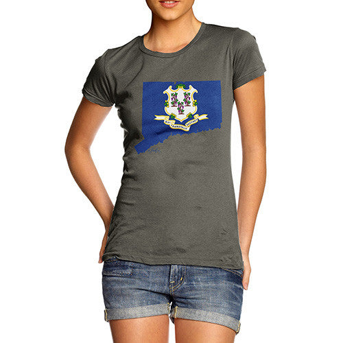 Women's USA States and Flags Connecticut  T-Shirt