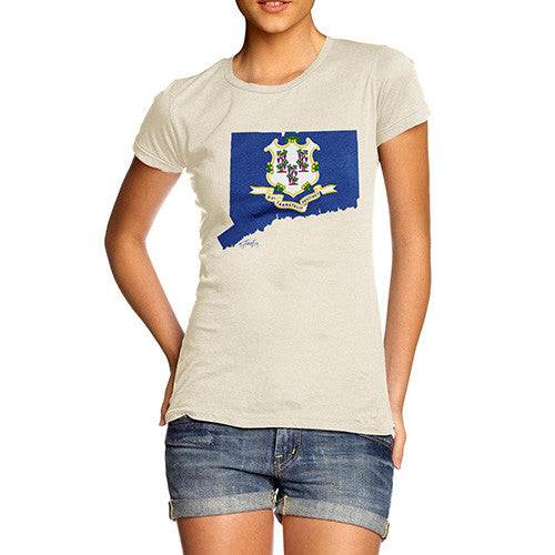 Women's USA States and Flags Connecticut  T-Shirt