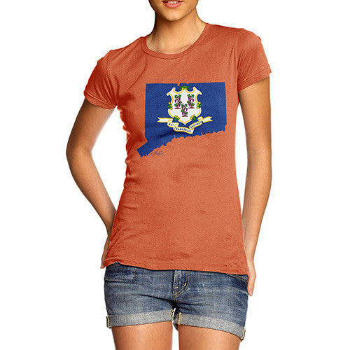 Women's USA States and Flags Connecticut  T-Shirt