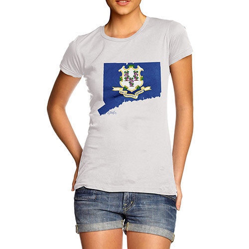 Women's USA States and Flags Connecticut  T-Shirt