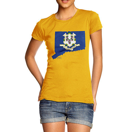 Women's USA States and Flags Connecticut  T-Shirt