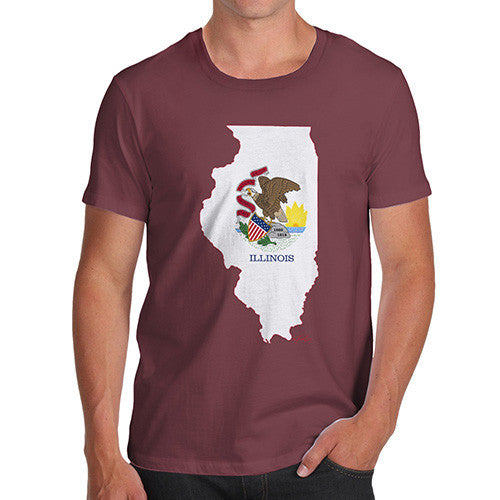Men's USA States and Flags Illinois T-Shirt