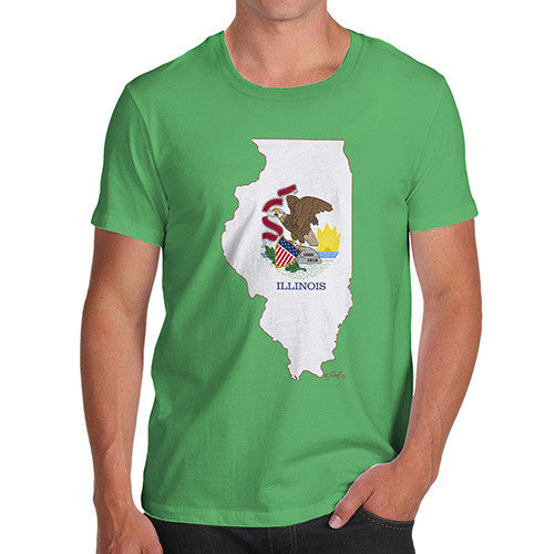 Men's USA States and Flags Illinois T-Shirt