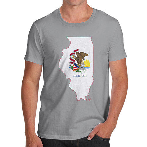 Men's USA States and Flags Illinois T-Shirt